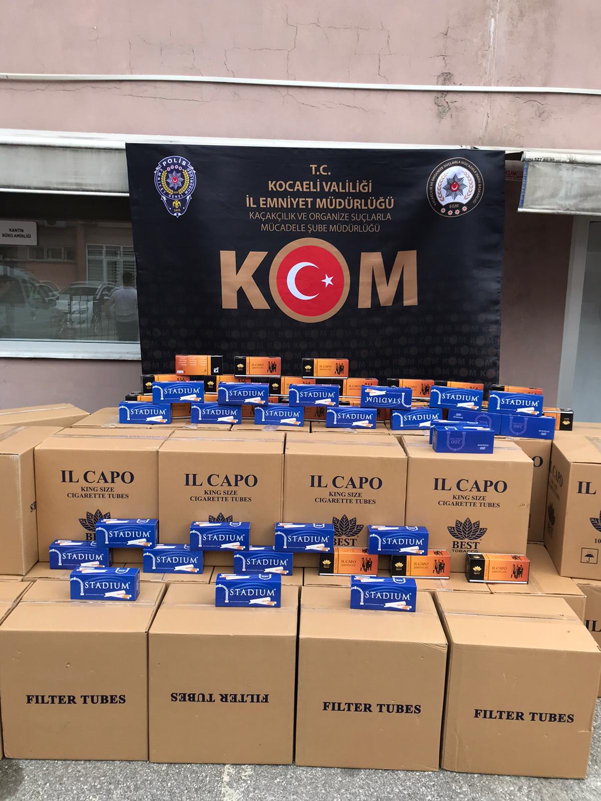 Kocaeli’de 1 milyon 270 bin kaçak makaron ele geçirildi