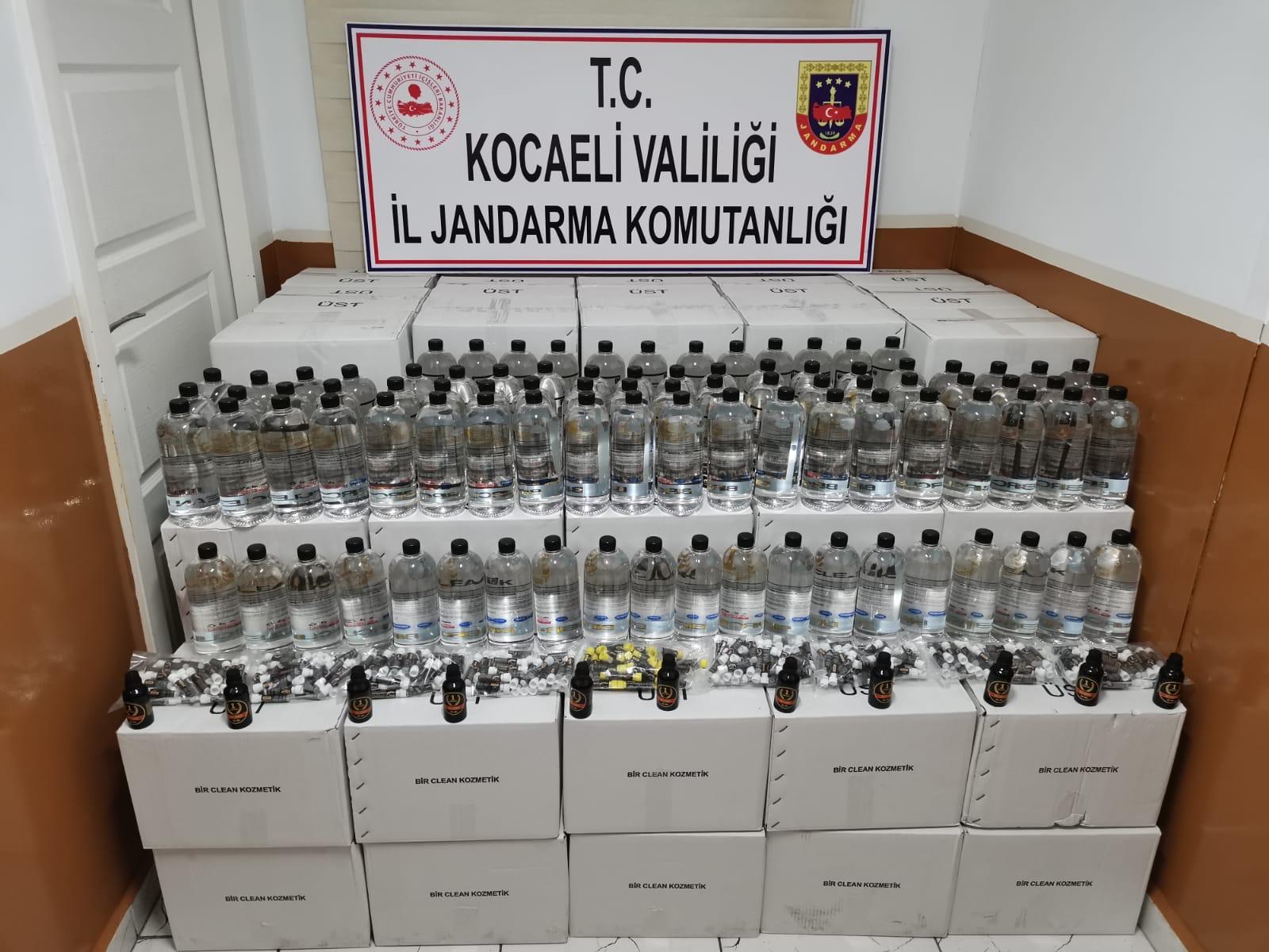 Kocaeli’de 480 litre etil alkol ele geçirildi