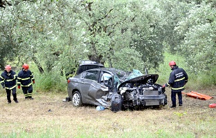 Kocaeli’de yamaç aşağı sürüklenerek zeytin ağaçlarına çarpan otomobilin sürücüsü yaralandı